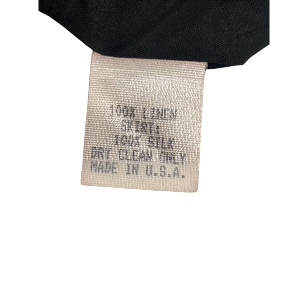Elizabeth Wayman Black Silk Chiffon Midi Dress Tie Back USA Womens 2 - Picture 8 of 13
